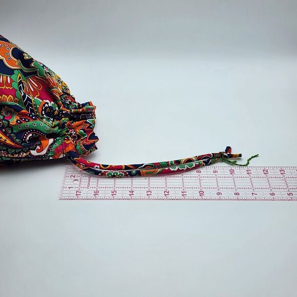 Vera Bradley 2013 Venetian Paisley Green Orange Red Ditty Drawstring Bag - Picture 9 of 9